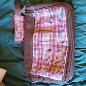 Laptop bag with carry strap.